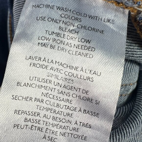 Pilcro Jeans Womens 27x26* Yaya Mid Rise Flare Cropped Blue Raw Hem Denim Tag 27 - Picture 6 of 16